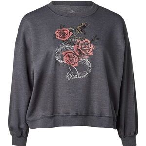 Live Outside the Limits Women's Rose Snake Fleece Crewneck Sweatshirt 2XL